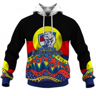 AFL Western Bulldogs Dinky Di Lover Aboriginal Flag x Indigenous Pullover Hoodie
