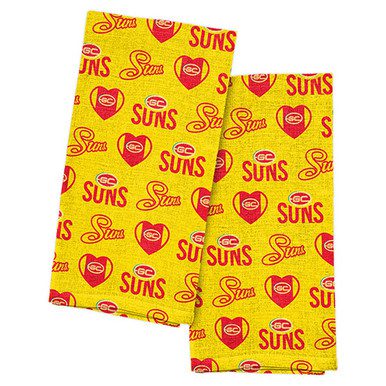 AFL Gold Coast Suns Yellow Multi Logo Beach Towel