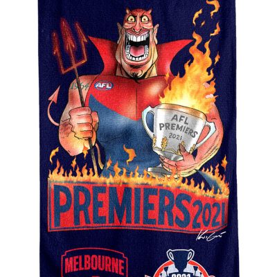AFL Melbourne Demons Red Blue 2021 Premiers Beach Towel
