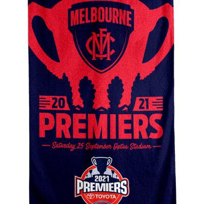 AFL Melbourne Demons Red Blue Cup 2021 Premiers Beach Towel V2