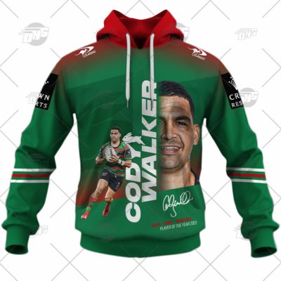 NRL South Sydney Rabbitohs Cody Walker No 6 2021 MVPs Pullover Hoodie