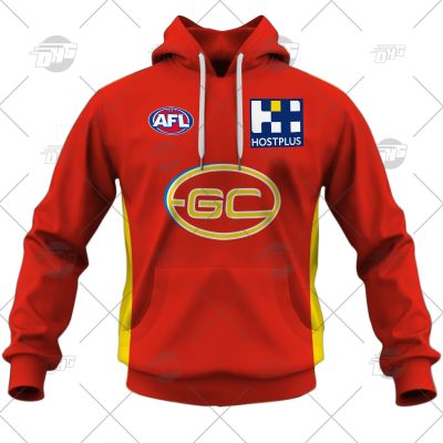 AFL Gold Coast Suns Custom Name Number 2022 Home Guernsey
 Pullover Hoodie