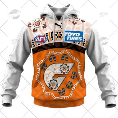 AFL Greater Western Sydney Giants Custom Name Number Indigenous 2022 Guernsey
 Pullover Hoodie
