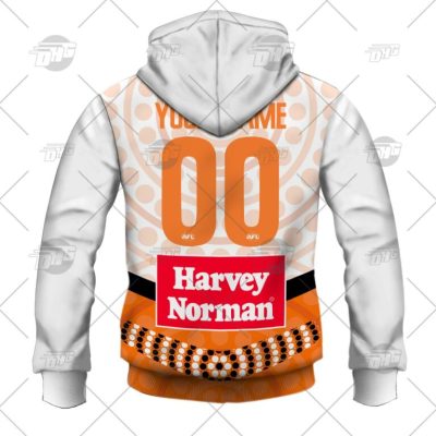 AFL Greater Western Sydney Giants Custom Name Number Indigenous 2022 Guernsey
 Pullover Hoodie