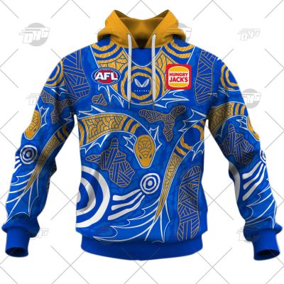 AFL West Coast Eagles Custom Name Number 2022 Indigenous Guernsey
 Pullover Hoodie