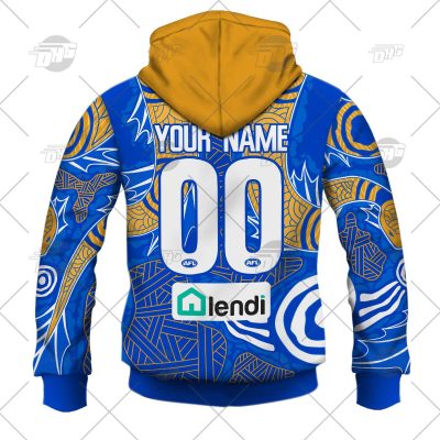 AFL West Coast Eagles Custom Name Number 2022 Indigenous Guernsey
 Pullover Hoodie