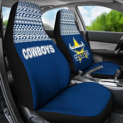 NRL North Queensland Cowboys Blue Polynesian Car Seat Covers