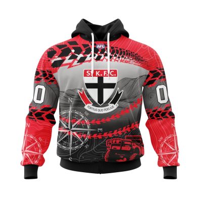 AFL St Kilda Saints Custom Name Number Off-Road Pullover Hoodie