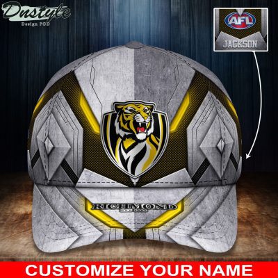 AFL Richmond Tigers Custom Name Grey Yellow Classic Cap