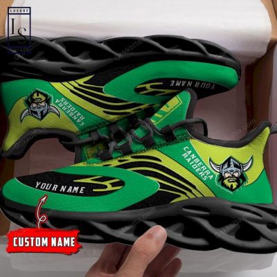 NRL Canberra Raiders Custom Name Green Max Soul Shoes