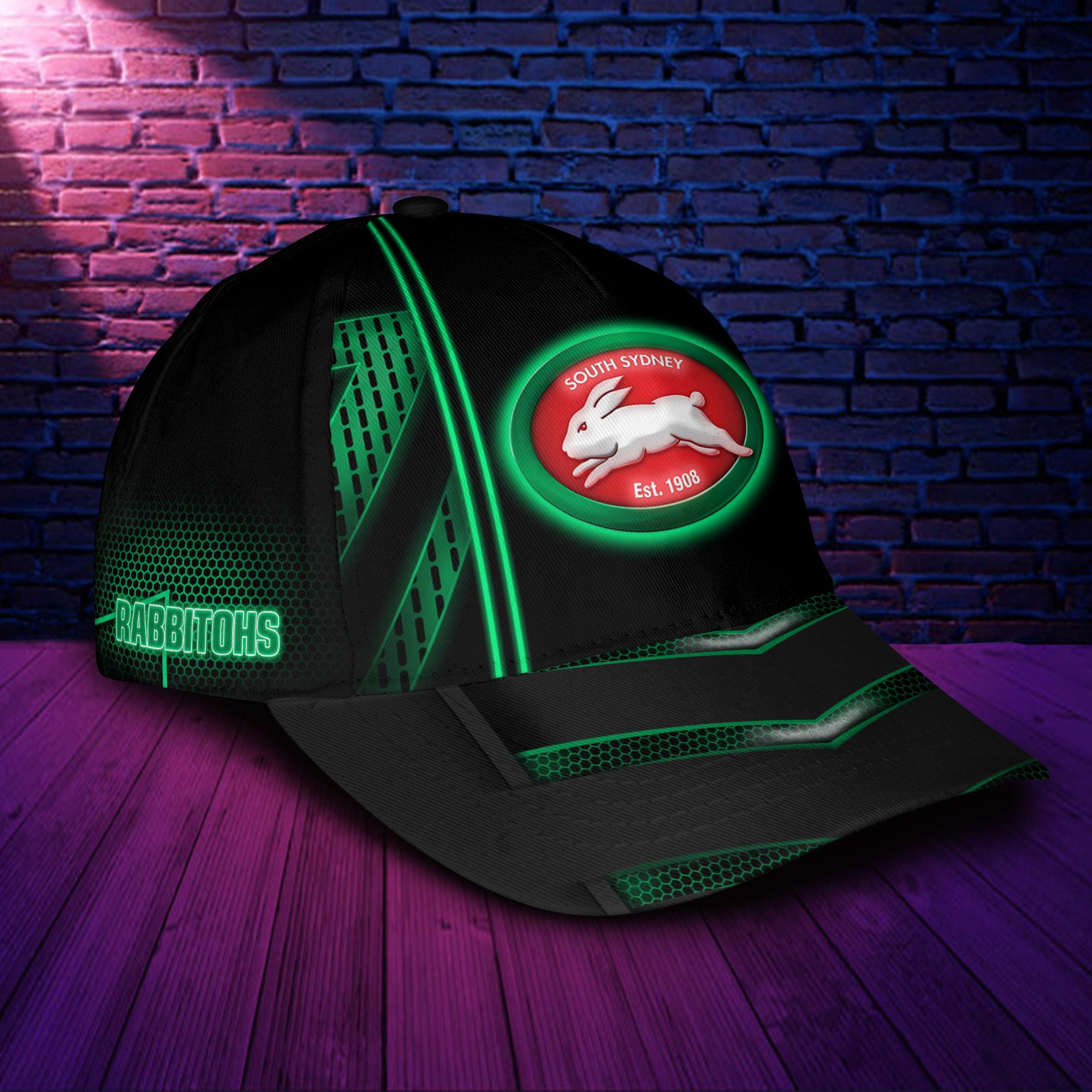 NRL South Sydney Rabbitohs Black Green Version Classic Cap V2 NRL South Sydney Rabbitohs Black Green Version Classic Cap V2
