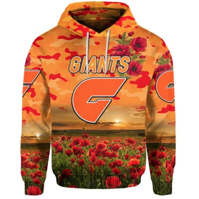 AFL Greater Western Sydney Giants ANZAC Poppy Pullover Hoodie