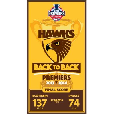 AFL Hawthorn Hawks Yellow Brown Beach Towel V2