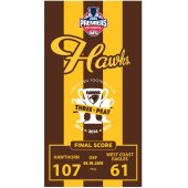 AFL Hawthorn Hawks Brown Yellow Premiers 2015 Three Peat Beach Towel V4