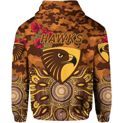 AFL Hawthorn Hawks ANZAC Indigenous Pullover Hoodie