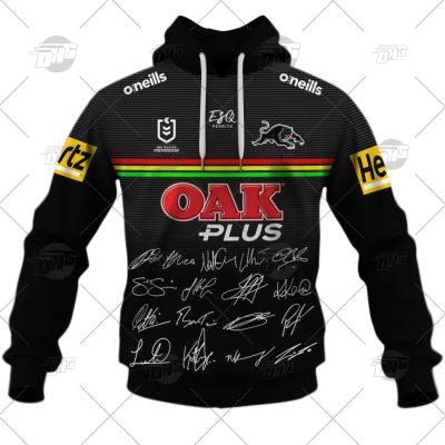 NRL Penrith Panthers Premiers 2021 Team Signatures Pullover Hoodie