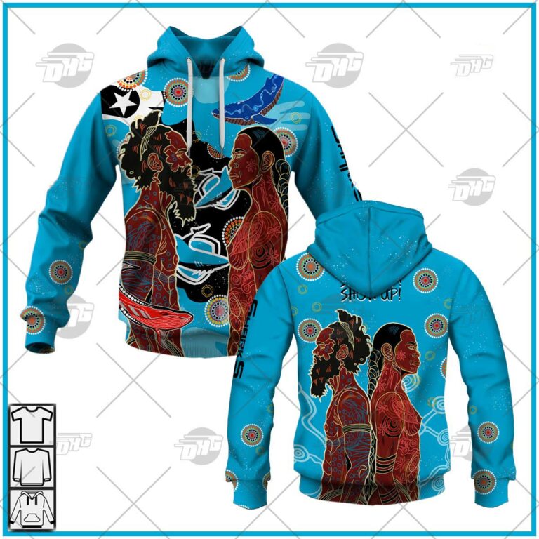 NRL Cronulla-Sutherland Sharks 2022 NAIDOC Week Pullover Hoodie NRL Cronulla-Sutherland Sharks 2022 NAIDOC Week Pullover Hoodie