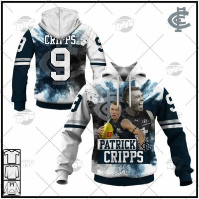 AFL Carlton Blues Patrick Cripps #9 Pullover Hoodie V2