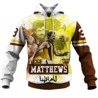 AFL Hawthorn Hawks Leigh Matthews #3 Pullover Hoodie
