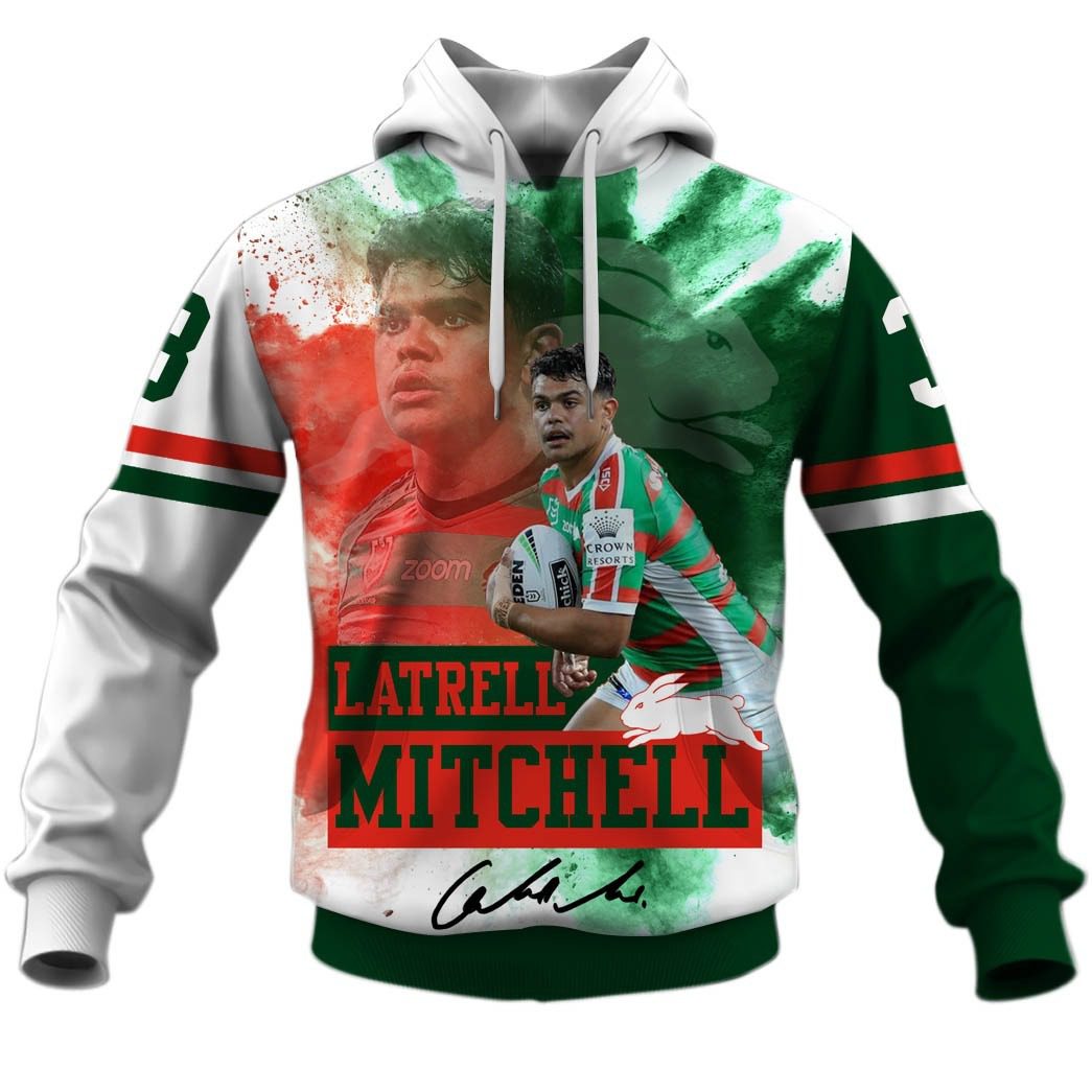 NRL South Sydney Rabbitohs Latrell Mitchel Pullover Hoodie NRL South Sydney Rabbitohs Latrell Mitchel Pullover Hoodie