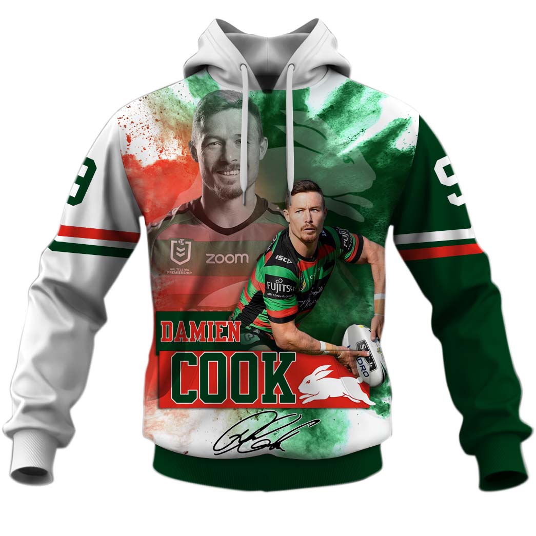 NRL South Sydney Rabbitohs Damien Cook Pullover Hoodie NRL South Sydney Rabbitohs Damien Cook Pullover Hoodie