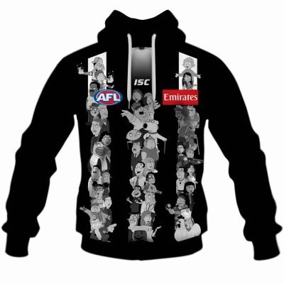 AFL Collingwood Magpies Custom Name Number Family Guy Pullover Hoodie