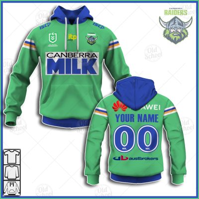 NRL Canberra Raiders Custom Name Number 2021 Heritage Pullover Hoodie