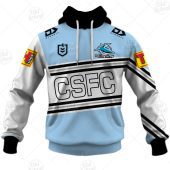 NRL Cronulla-Sutherland Sharks Custom Name Number 2021 Heritage Pullover Hoodie