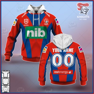 NRL Newcastle Knights Custom Name Number 2021 Heritage Pullover Hoodie