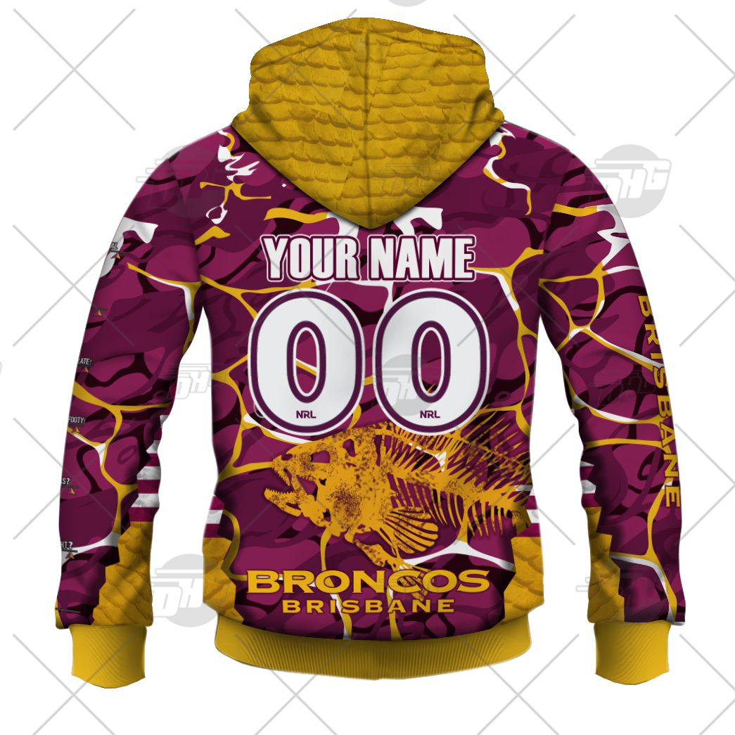 NRL Brisbane Broncos Custom Name Number 2021 Fishing Pullover Hoodie NRL Brisbane Broncos Custom Name Number 2021 Fishing Pullover Hoodie