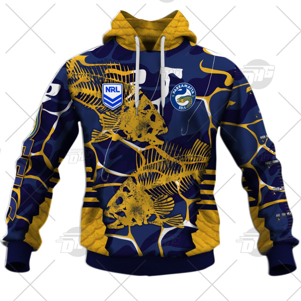 NRL Parramatta Eels Custom Name Number 2021 Fishing Pullover Hoodie NRL Parramatta Eels Custom Name Number 2021 Fishing Pullover Hoodie
