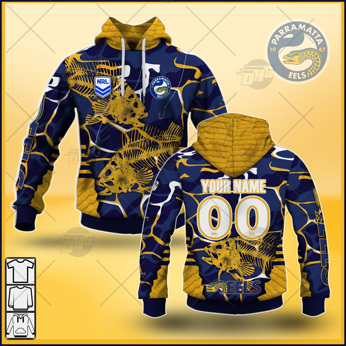 NRL Parramatta Eels Custom Name Number 2021 Fishing Pullover Hoodie NRL Parramatta Eels Custom Name Number 2021 Fishing Pullover Hoodie