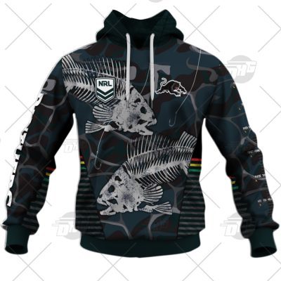NRL Penrith Panthers Custom Name Number 2021 Fishing Pullover Hoodie