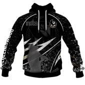 AFL Collingwood Magpies Custom Name Number Fishing Pullover Hoodie