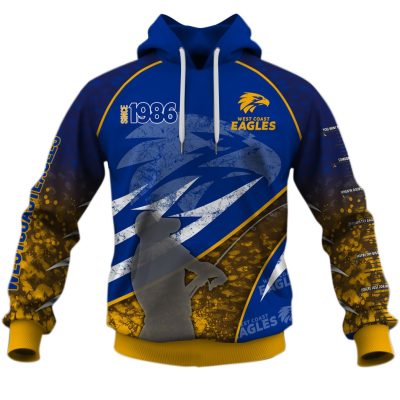AFL West Coast Eagles Custom Name Number 2020 Fishing Pullover Hoodie