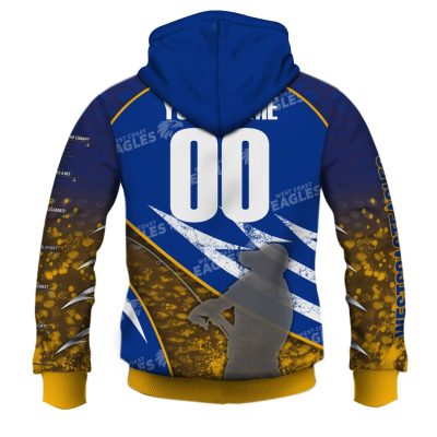 AFL West Coast Eagles Custom Name Number 2020 Fishing Pullover Hoodie