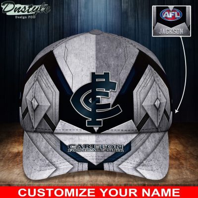 AFL Carlton Blues Custom Name Grey Classic Cap
