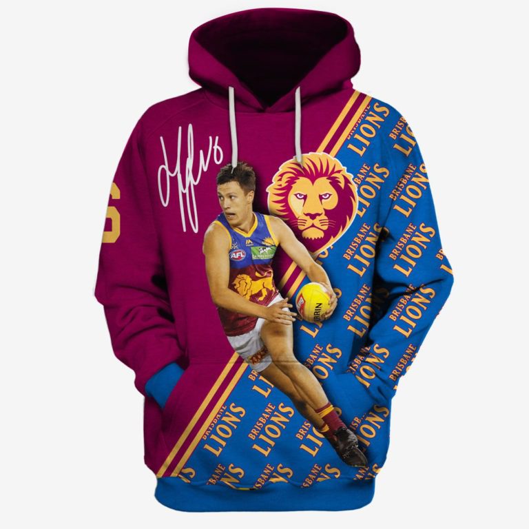 AFL Brisbane Lions Hugh McCluggage #6 Pullover Hoodie AFL Brisbane Lions Hugh McCluggage #6 Pullover Hoodie