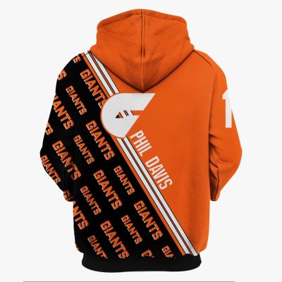 AFL Greater Western Sydney Giants Phil Davis No 1 Pullover Hoodie