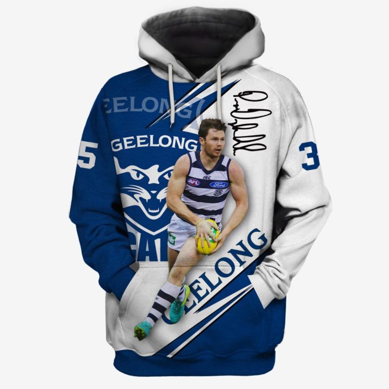 AFL Geelong Cats Patrick Dangerfield #35 Pullover Hoodie V2 AFL Geelong Cats Patrick Dangerfield #35 Pullover Hoodie V2