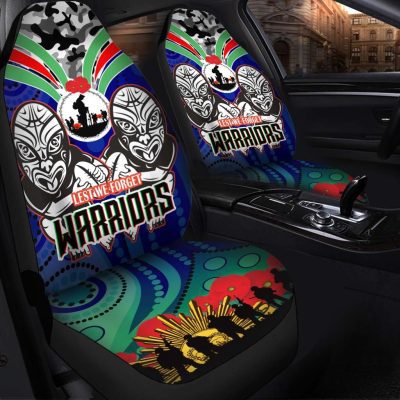 NRL New Zealand Warriors ANZAC Maori Mask Car Seat Covers