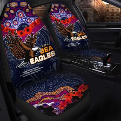 NRL Manly Warringah Sea Eagles ANZAC Aboriginal Car Seat Covers