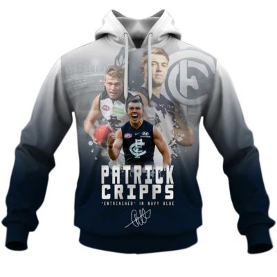 AFL Carlton Blues Patrick Cripps #9 Pullover Hoodie V5