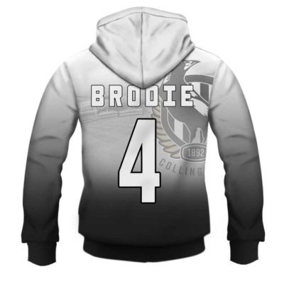 AFL Collingwood Magpies Broodie Grundy #4 Pullover Hoodie