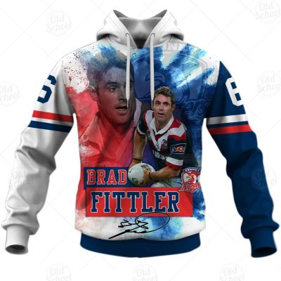 NRL Sydney Roosters Legend Brad Fittle Pullover Hoodie