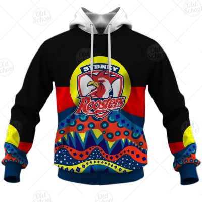 NRL Sydney Roosters Dinky Di Lover Aboriginal Flag x Indigenous Pullover Hoodie