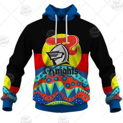 NRL Newcastle Knights Dinky Di Lover Aboriginal Flag x Indigenous Pullover Hoodie