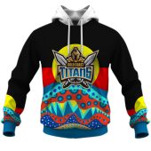NRL Gold Coast Titans Dinky Di Lover Aboriginal Flag x Indigenous Pullover Hoodie