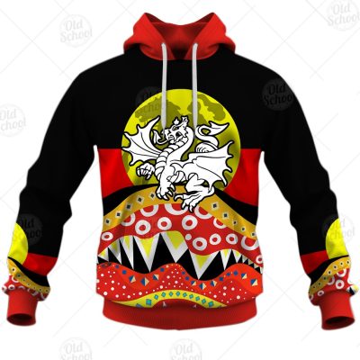 NRL St. George Illawarra Dragons Dinky Di Lover Aboriginal Flag x Indigenous Pullover Hoodie