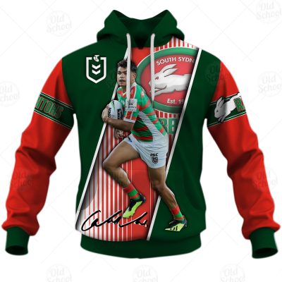 NRL South Sydney Rabbitohs Latrell Mitchell No 3 Pullover Hoodie V3